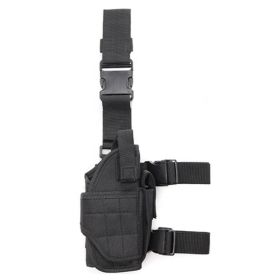 Hidden multifunctional waist military camouflage straps hanging gun leg bag outdoor sports leg bag quick-draw tactical holster (Color: Black)